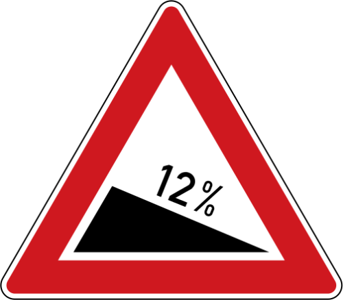 Dopravn znaka: A 5a Nebezpen klesn