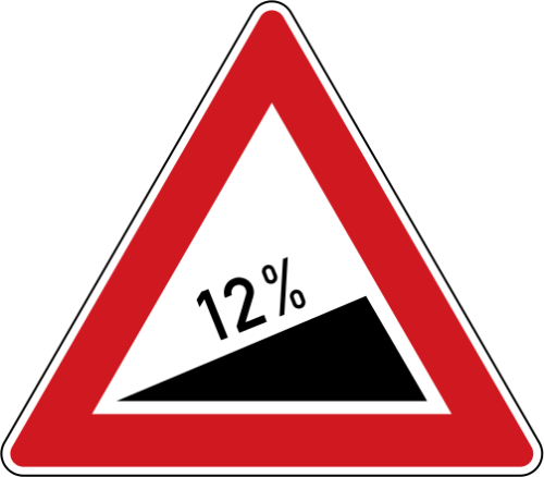 Dopravn znaka: A 5b Nebezpen stoupn