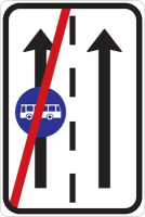 Dopravn znaka: IP 20b Konec vyhrazenho jzdnho pruhu