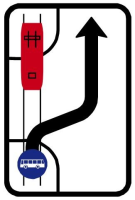 Dopravn znaka: IP 23c Sjdn vozidel veejn hromadn dopravy osob z tramvajovho psu