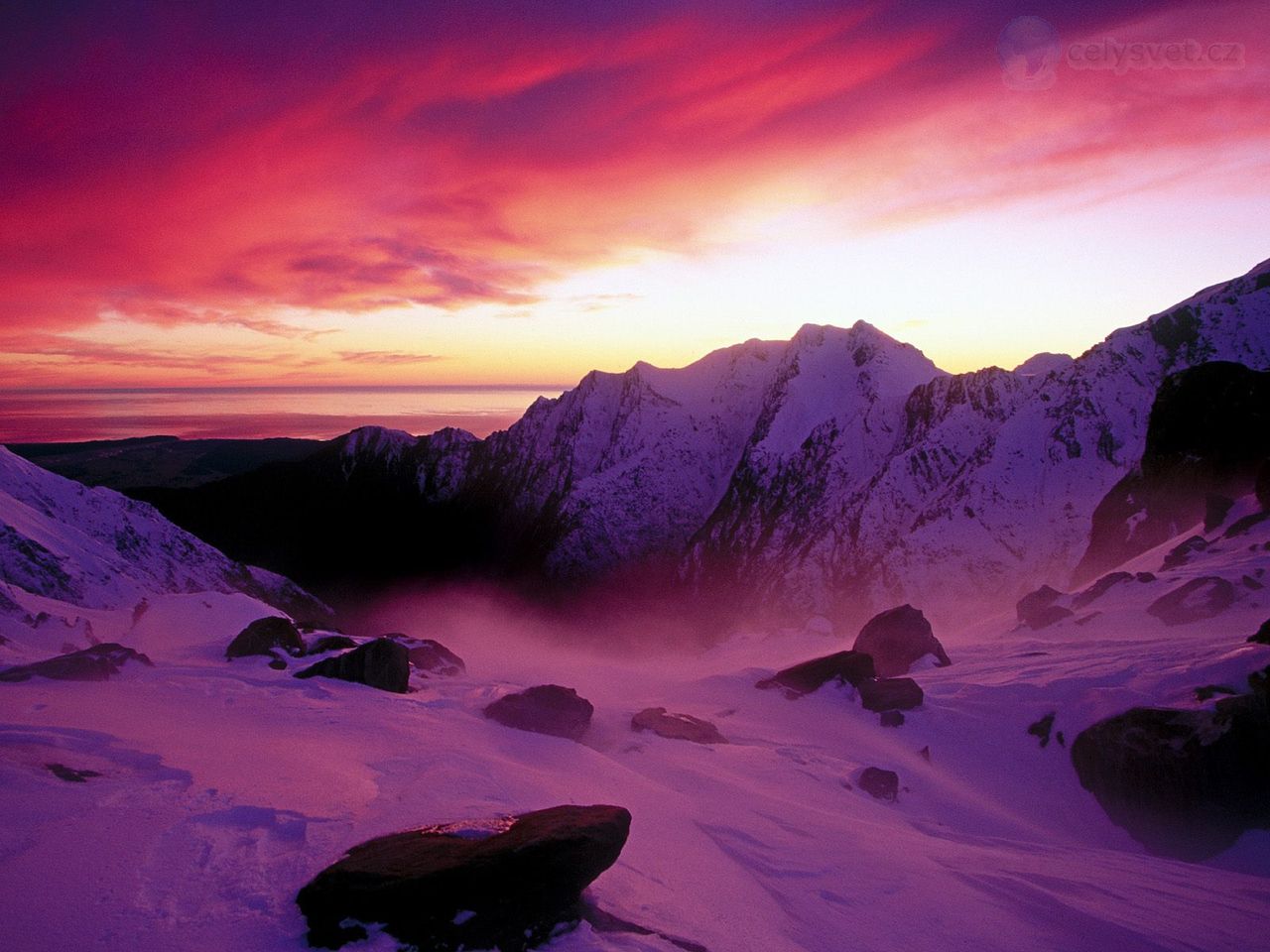 Foto: Sunset Over Franz Josef Glacier, Westland National Park, South Island, New Zealand