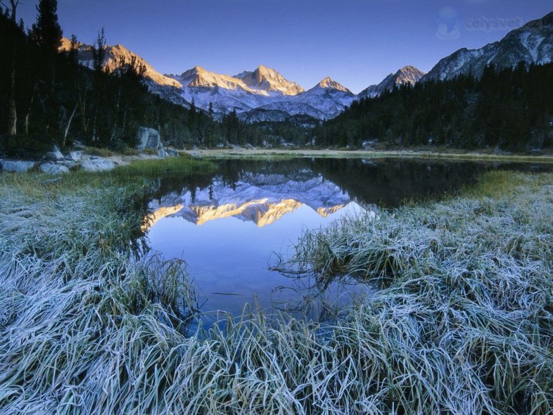 Foto: Frosty Morning, Little Lakes Valley And Bear Creek Spire, High Sierra, California