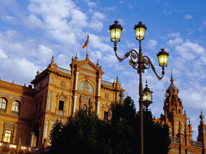 Foto: Plaza De Espana At Sunset, Seville, Spain