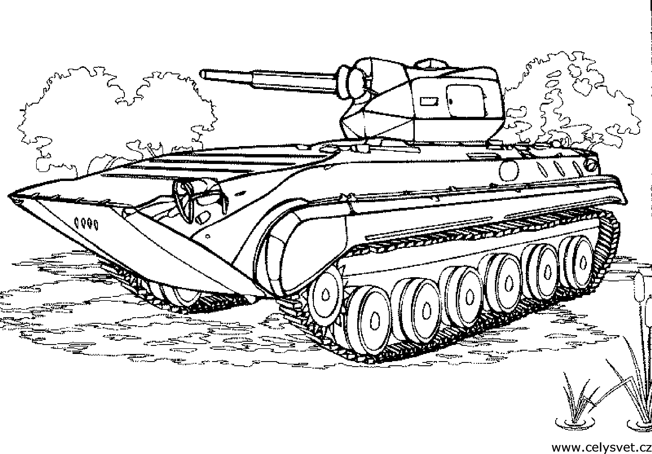 Боевой танк раскраска